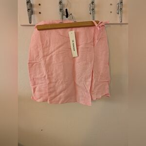 The Workshop Pink Wrap Mini Skirt